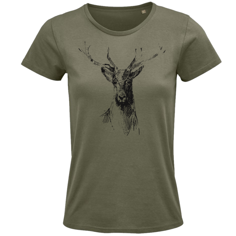 Dámske BIO tričko Statný jeleň zelené
