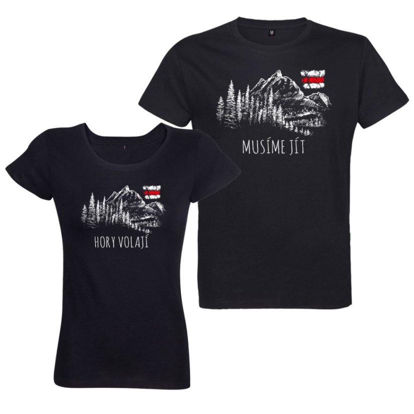 Trička pre páry Hory volajú, musíme ísť značka