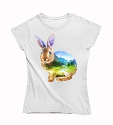 Dámske tričko maľovaný zajko