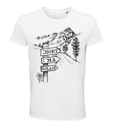 Pánske BIO tričko Hory ma volajú ceduľka pri ceste