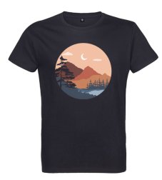 Pánske BIO tričko príroda v kruhu čierne