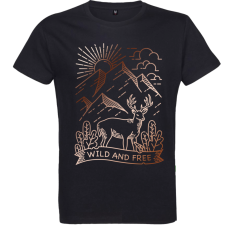 Pánske bio tričko Wild and free čierne