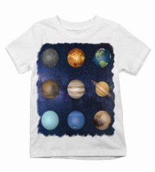 Detské tričko planéty v riadku