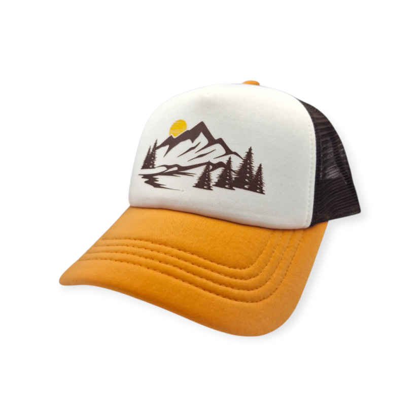 Šiltovka SPORT - Hory a slnko, kakaovo oranžová