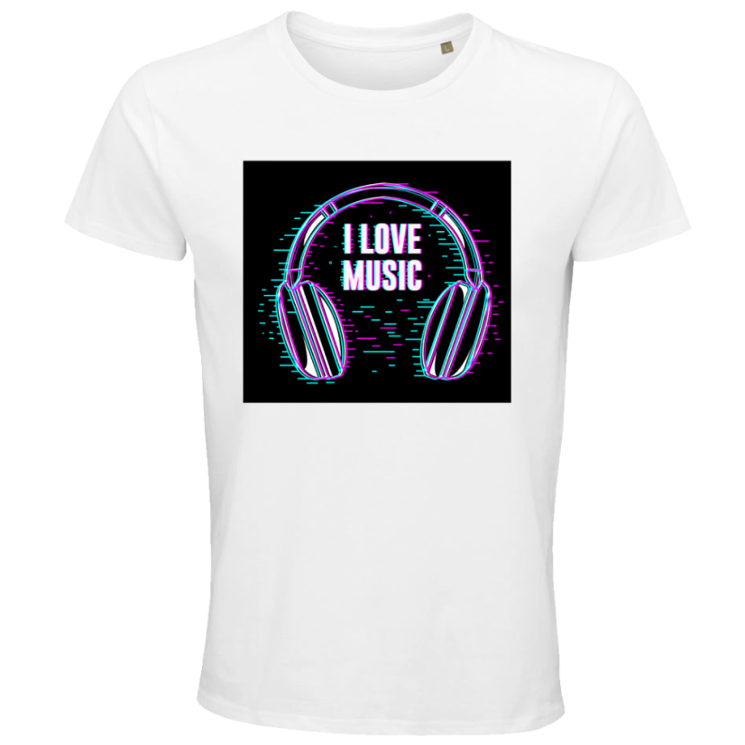 Pánske tričko I love music - Veľkosť: S, Farby: Biela