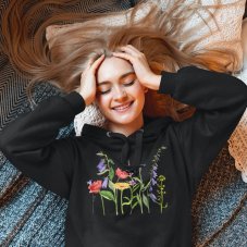 Dámska mikina s kapucňou Kvetový ráj
