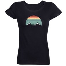 Dámske tričko Retro hory a stromy farebné