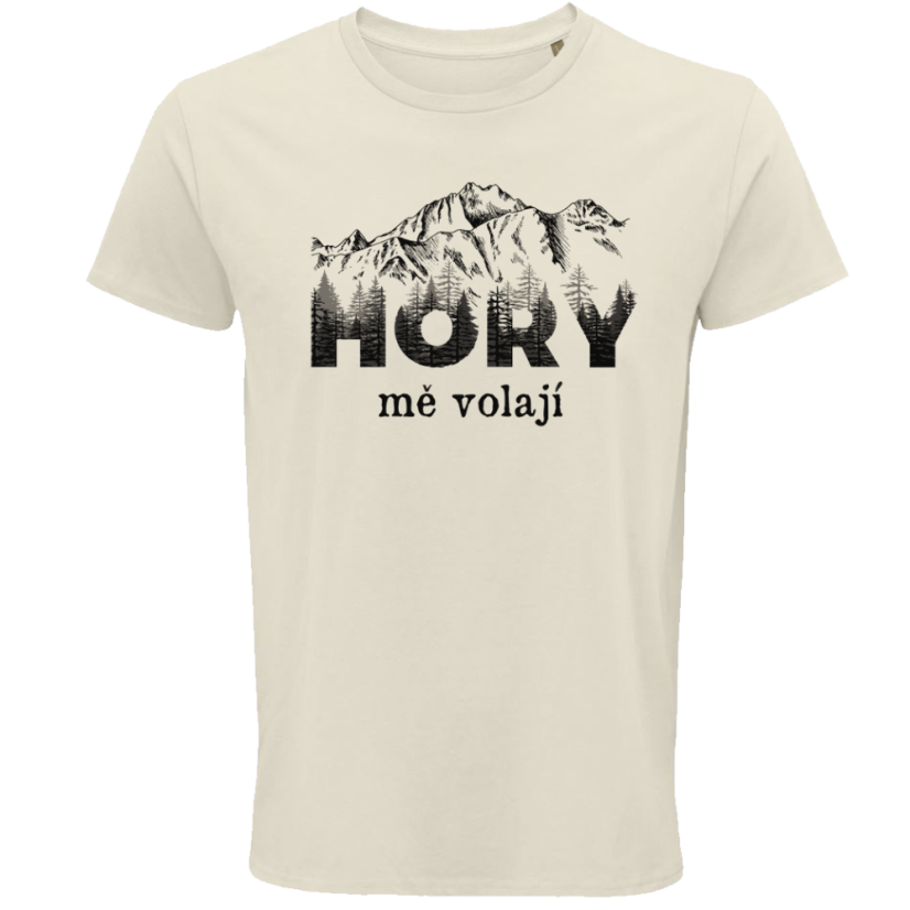 Pánské tričko Hory mě volají stromové písmo