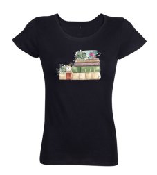 Dámske tričko Čas na knihu čierne
