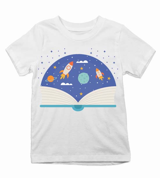 Detské tričko kniha o vesmíre
