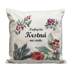 Vankúš Najlepšia krstná čečina a kvety