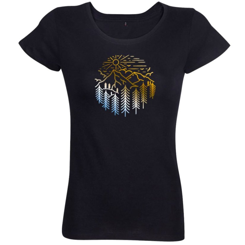 Dámske tričko Skica hôr a lesov