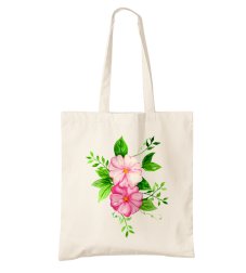 Bavlněná taška Dvě růžové květiny