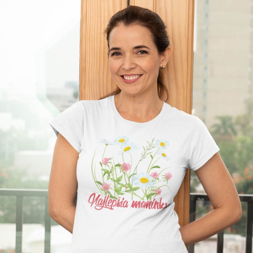 Dámske tričko najlepšia maminka poľné kvety