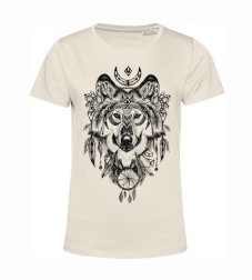 Dámske BIO tričko Vlk aztécke vzory