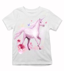 Detské tričko kráčajúci ružový jednorožec