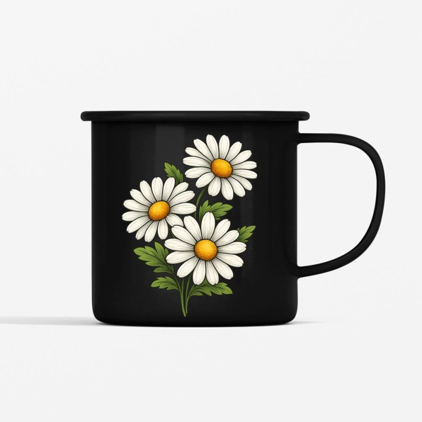 Smaltovaný hrnček Margarétky, 350ml