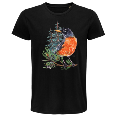 Pánske Bio tričko Vták na konári čierne