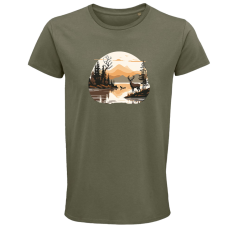 Pánske tričko Jeleň pri jazere