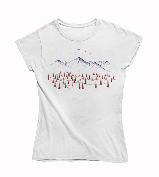 Dámske tričko stromy a štíty