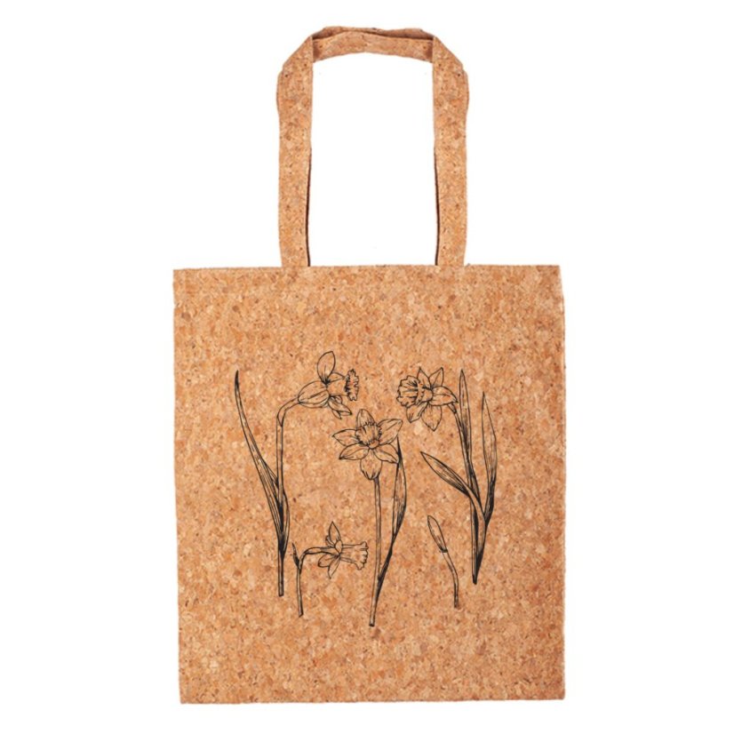 Korková taška Narcis skica