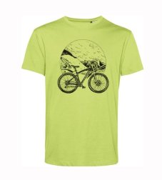 Pánske BIO tričko horský bicykel limetka