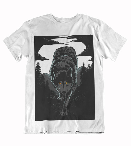 Pánske tričko kráčajúci vlk