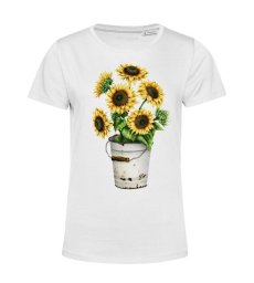 Dámske Bio tričko slnečnice vo vedierku