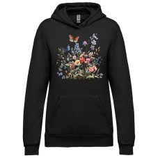 Dámska mikina s kapucňou Motýle a kvety