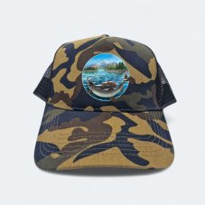 Šiltovka maskáč - Ryba v kruhu, zelená