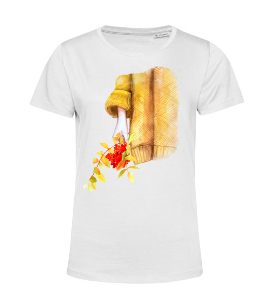 Dámske BIO tričko jesenné listy v ruke