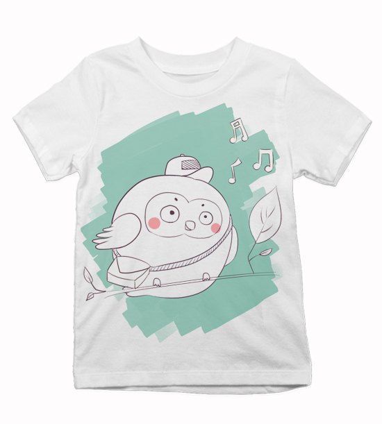 Detské tričko Maľovaná sovička s pozadím