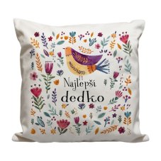 Vankúš Najlepší dedko vtáčik a kvietky