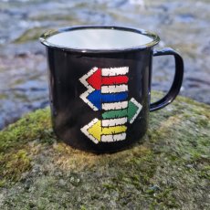 Smaltovaný hrnček Ten správny smer, čierny 350ml