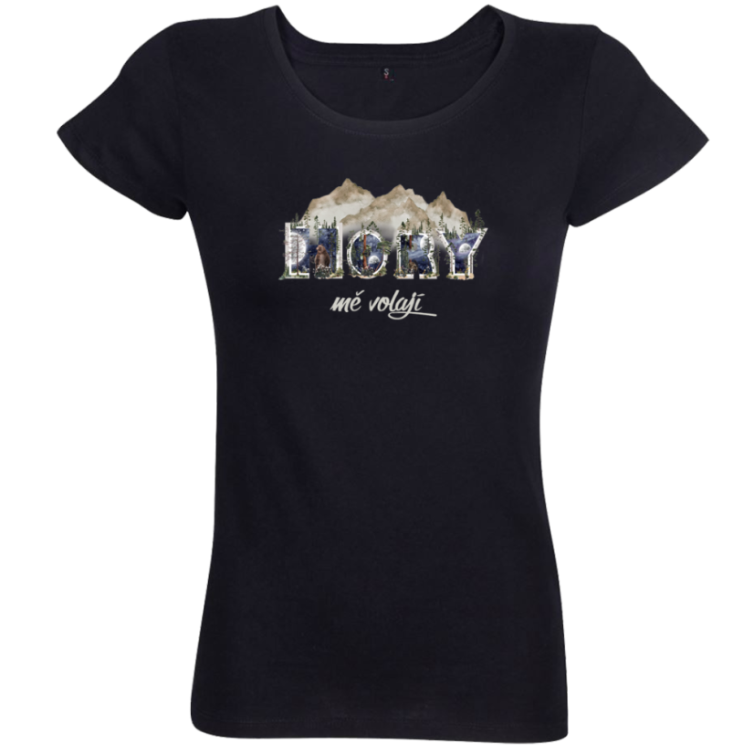Dámske tričko Hory mě volají noc černé