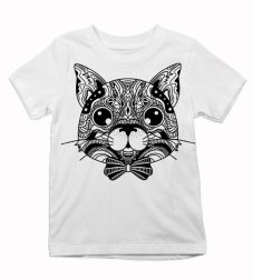 Detské tričko Maľovaná mačička hlava