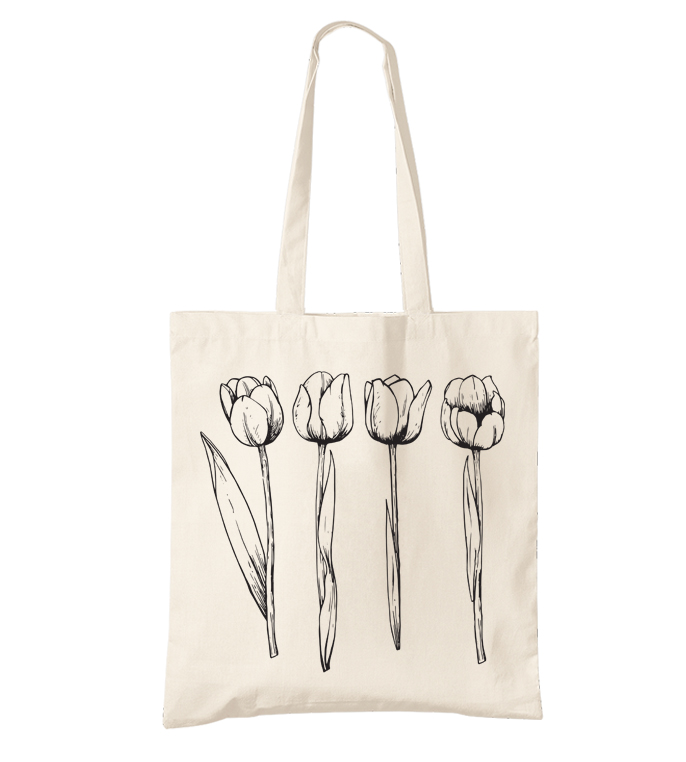 Bavlněná taška Tulipány skica