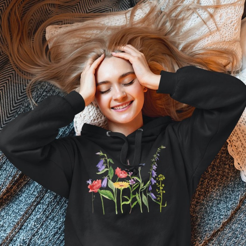 Dámska mikina s kapucňou Kvetový ráj
