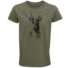 Pánske Bio tričko Statný jeleň zelené