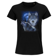 Dámske Bio tričko Vlci v splne mesiaca