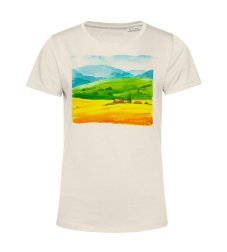 Dámske BIO tričko Krajinomaľba Žlté polia