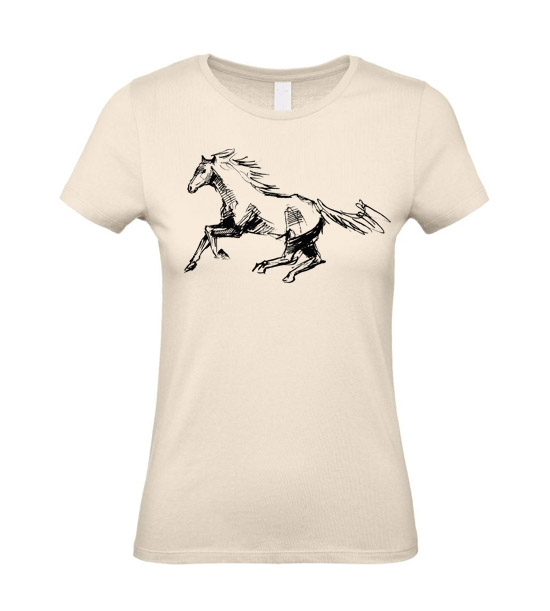Dámske tričko bežiaci kôň skica