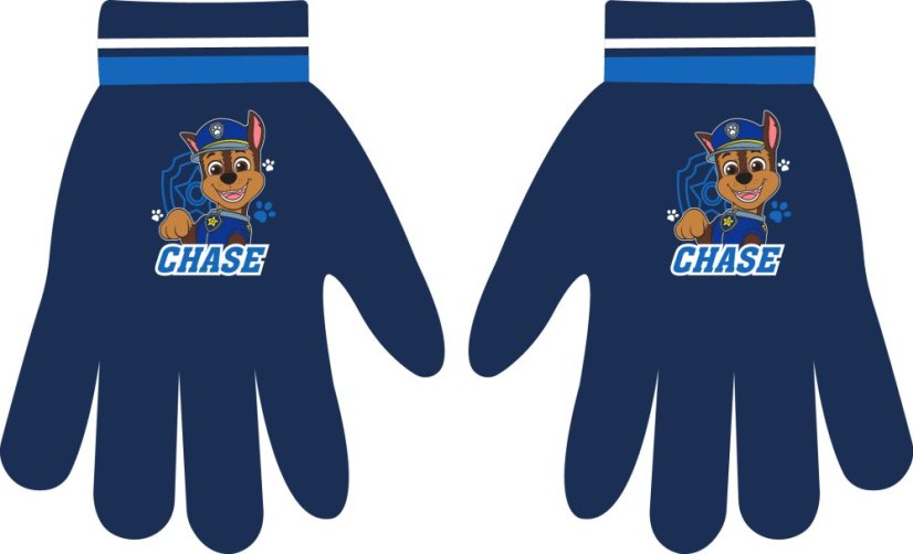 Detské zimné rukavice Paw Patrol – Chase, modré (univerzálna veľkosť)