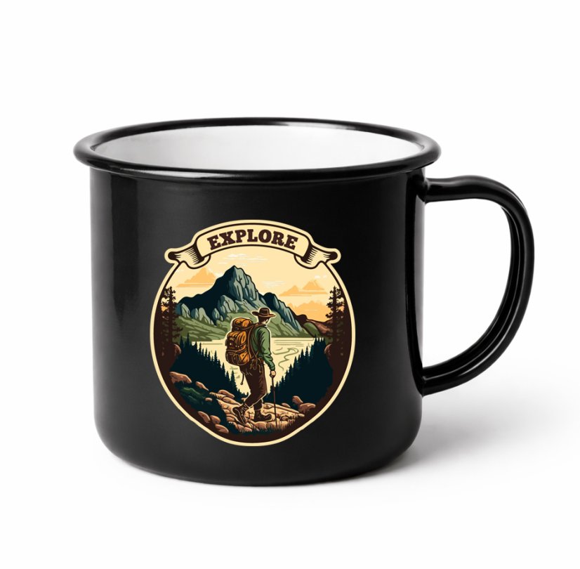 Smaltovaný hrnček Turista explore, 350ml