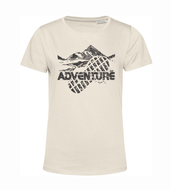Dámske BIO tričko adventure - Veľkosť: S, Farby: Natural