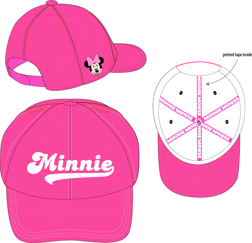 Minnie Mouse – šiltovka ružová, veľkosť 54 (Disney)