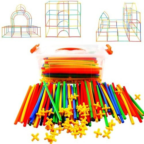 Konštrukčné slamky – Edukačná stavebnica 110 dielov