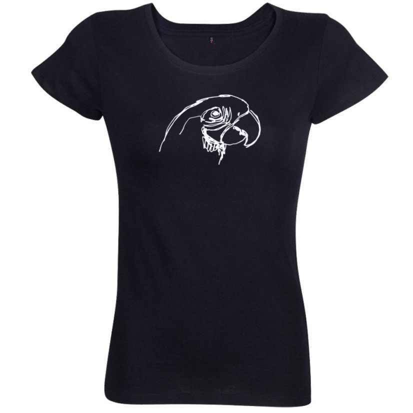 Dámske tričko Papagáj skica