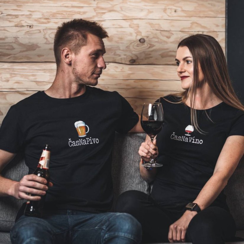Pánské vtipné tričko čas na pivo černé