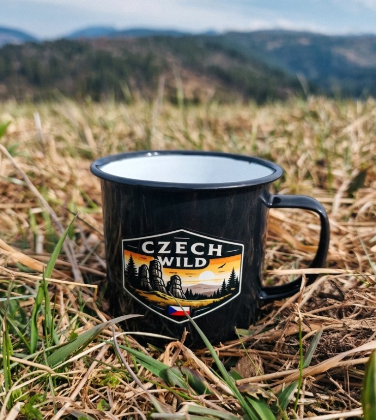 Smaltovaný hrnek Czech Wild, 350ml